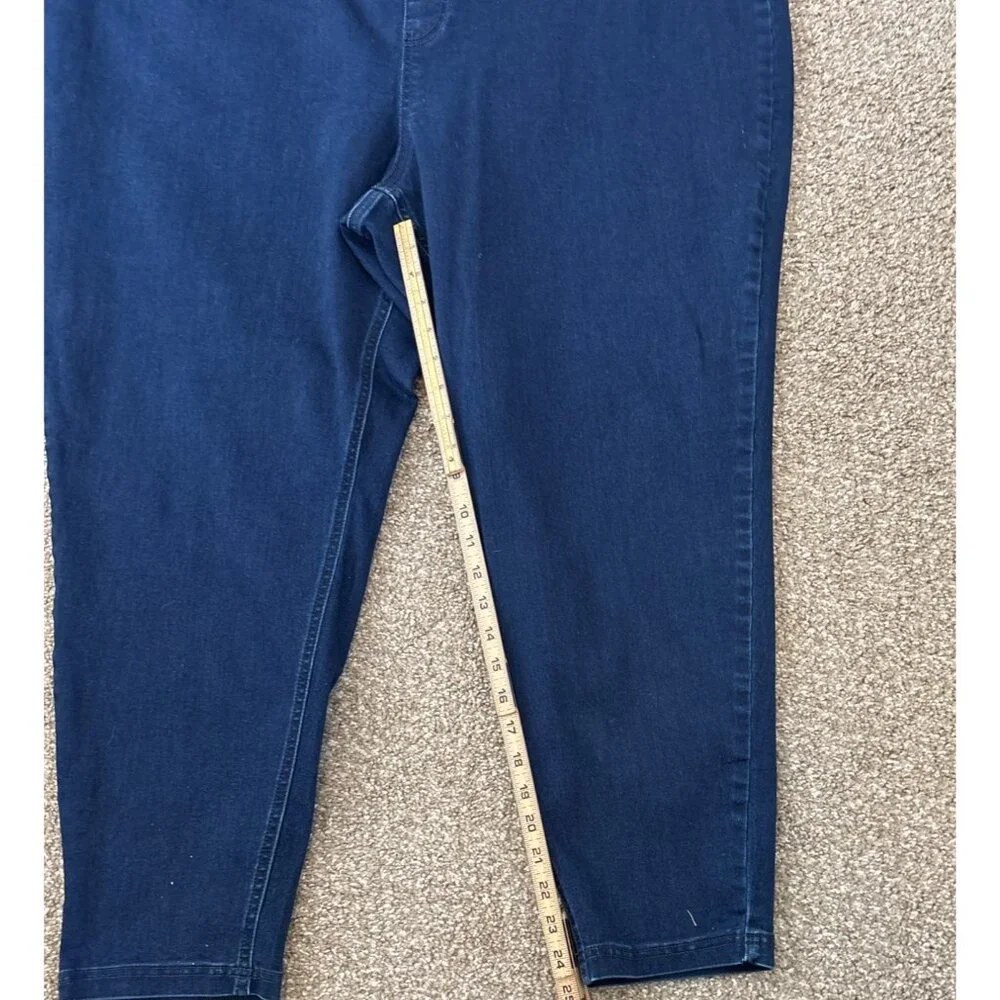 Terra & Sky Women's Plus Size 4X (28W-30W) Dark Blue Stretch Denim Jeggings - Picture 4 of 6
